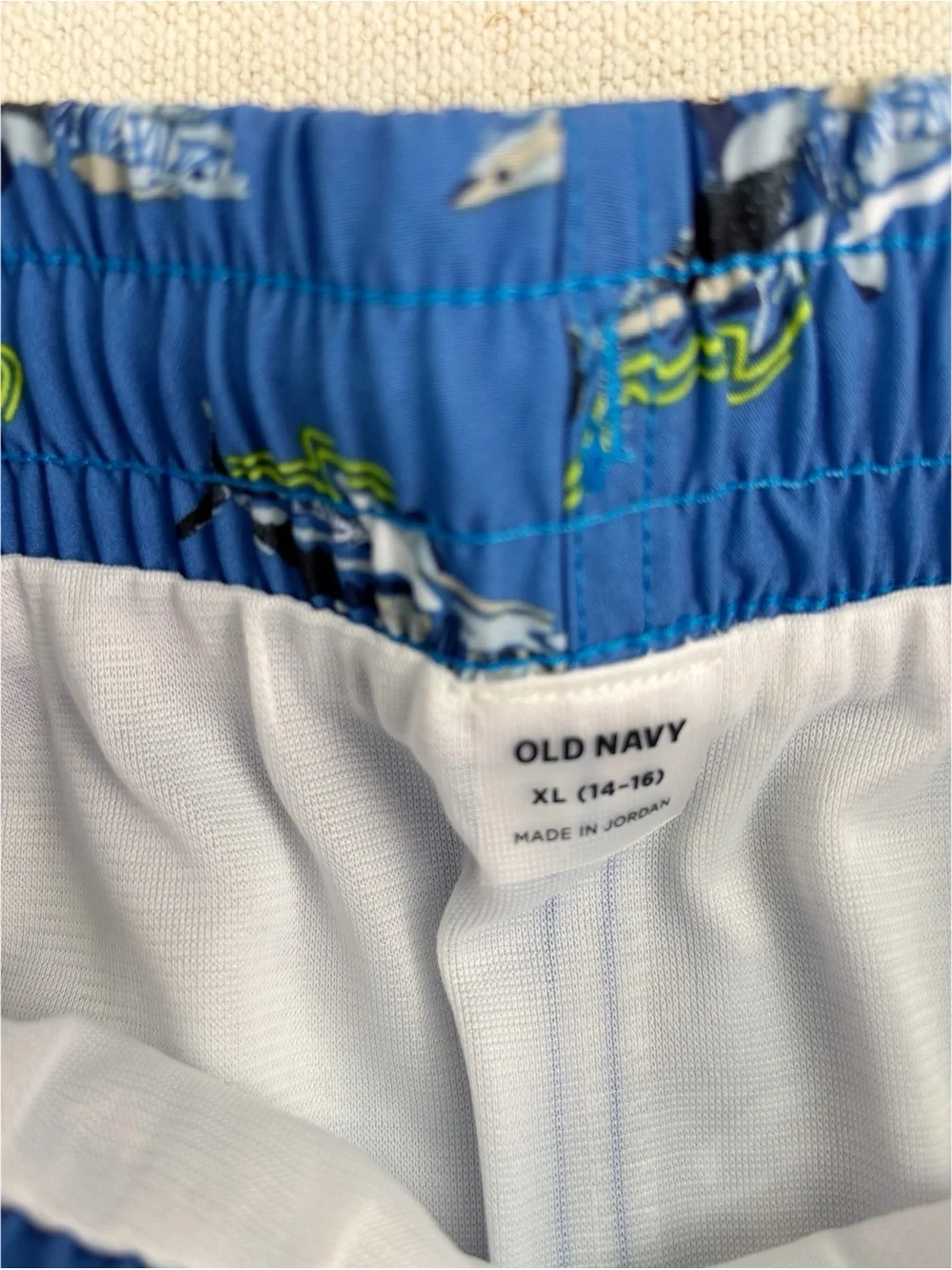 Old Navy Blue Boys' Swim Trunks with Shark Print size XL(14-16)